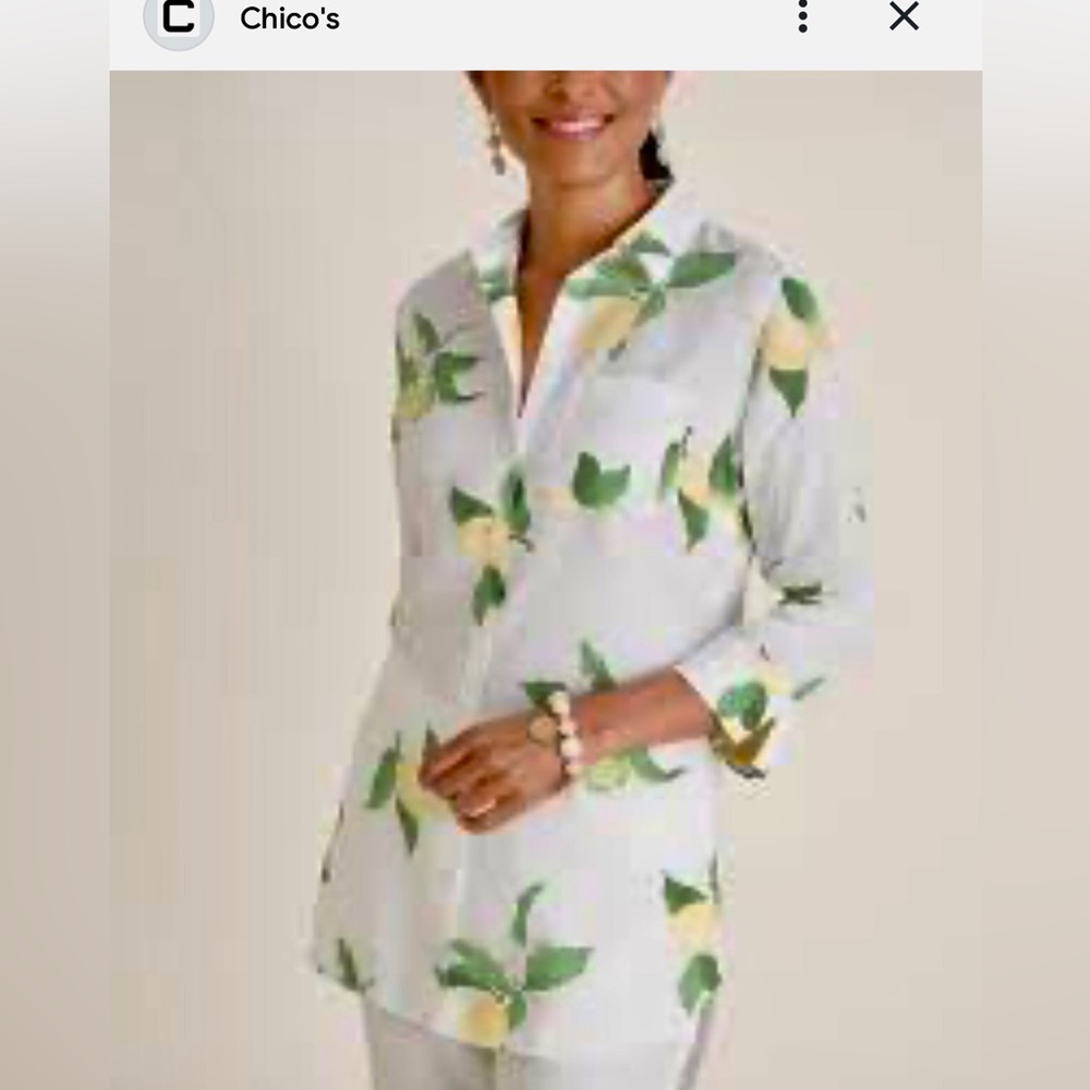 Women’s Chicos size 3 linen tunic style blouse